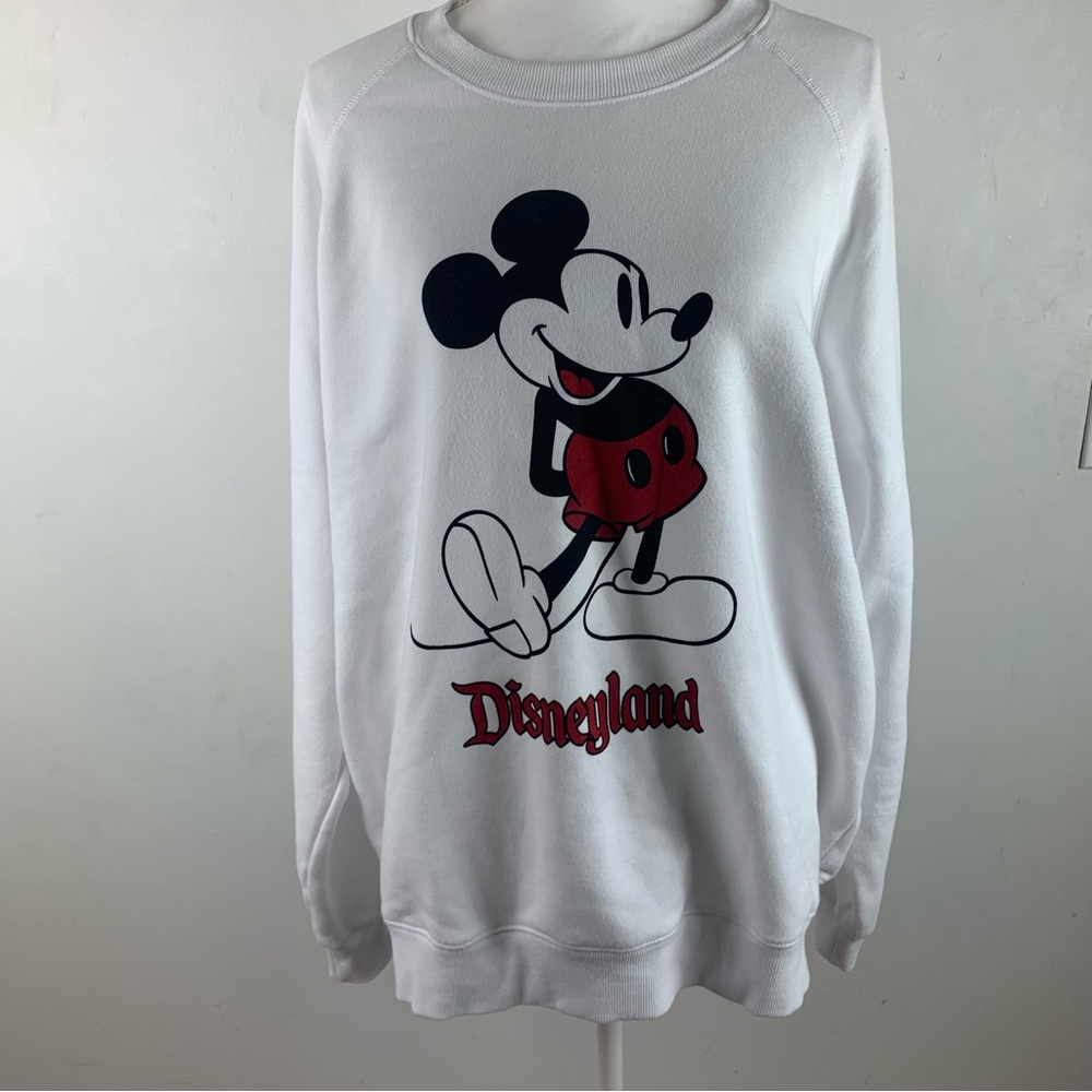 Disney White Crewneck Sweater with Mickey Mouse Size XL